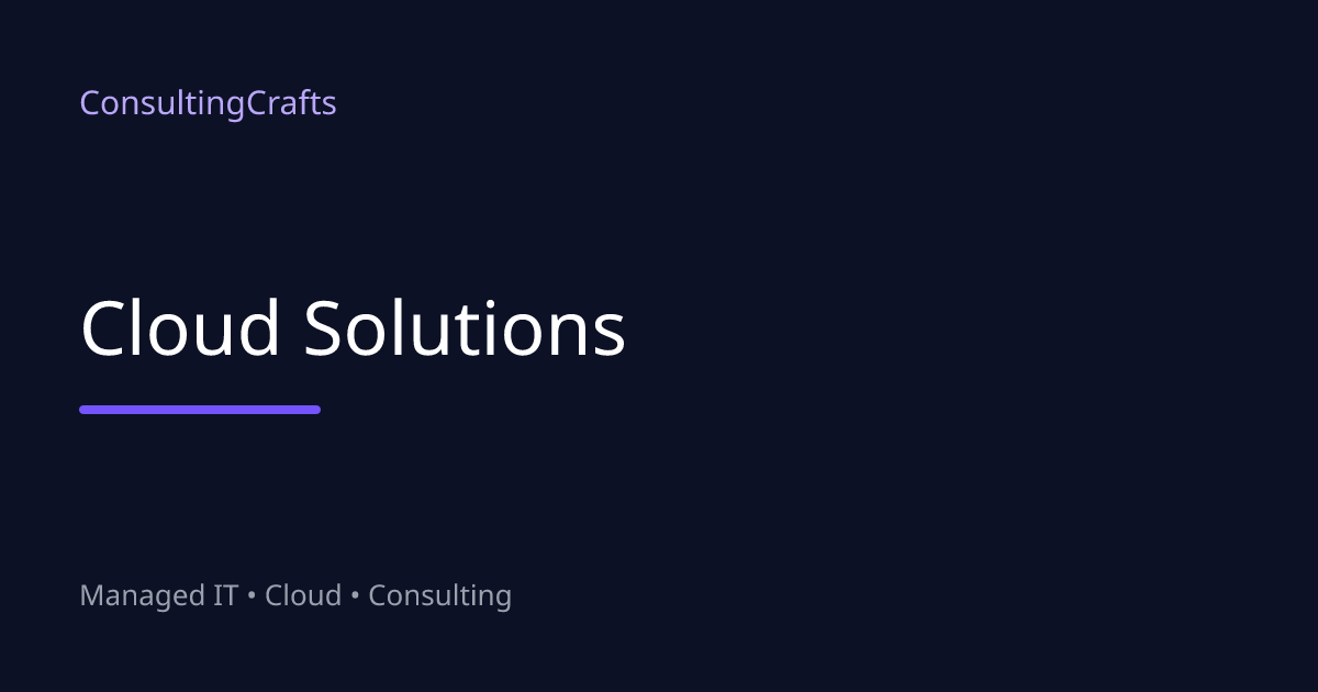 Cloud Solutions | Managed Cloud Services… | ConsultingCrafts